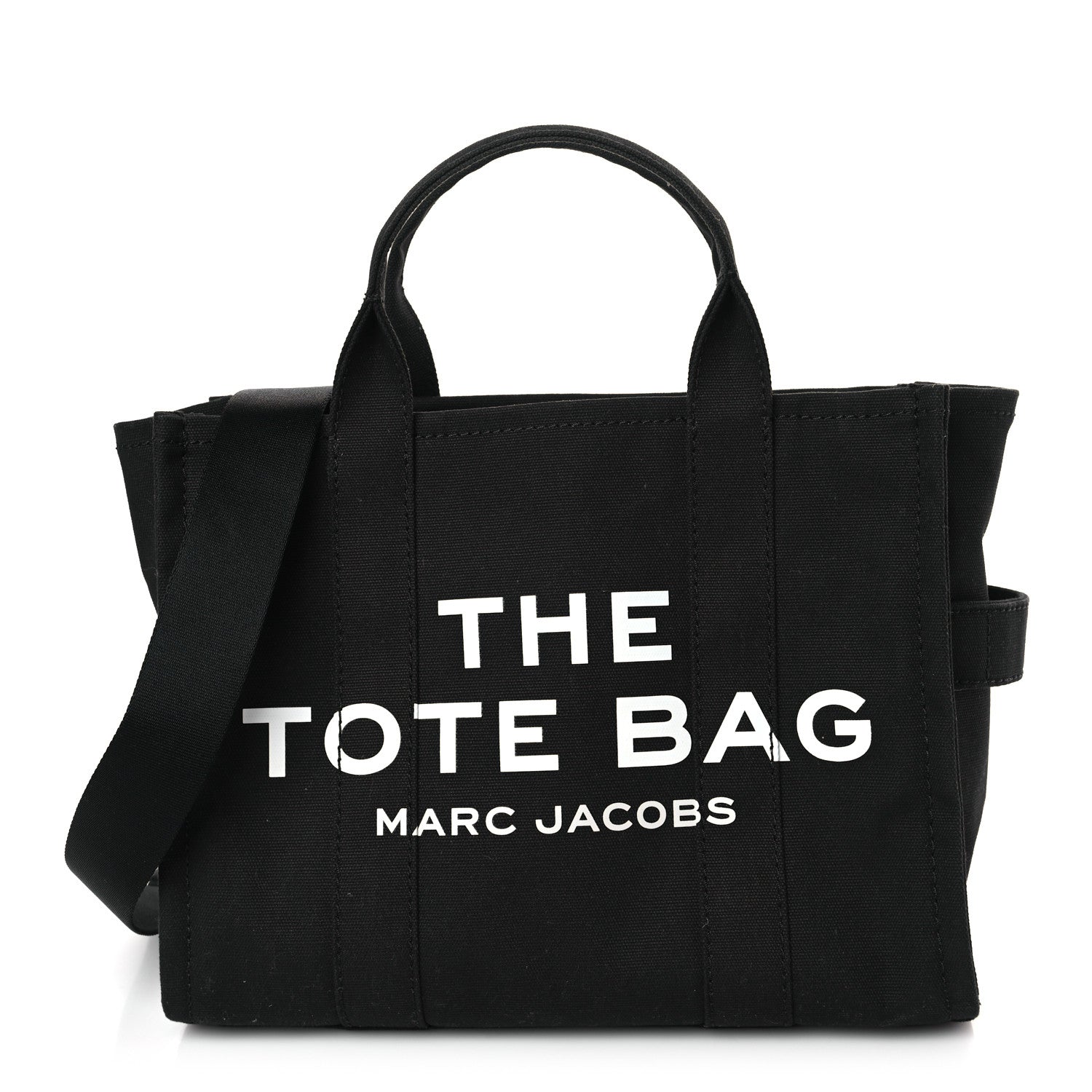 Marc Jacobs Cotton Canvas Small The Traveler Tote Bag Black 1 of 8