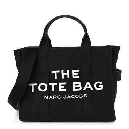 Marc Jacobs Cotton Canvas Small The Traveler Tote Bag Black 1 of 8