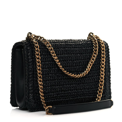 Dolce & Gabbana Raffia Medium Devotion Crossbody Bag Black 4 of 11