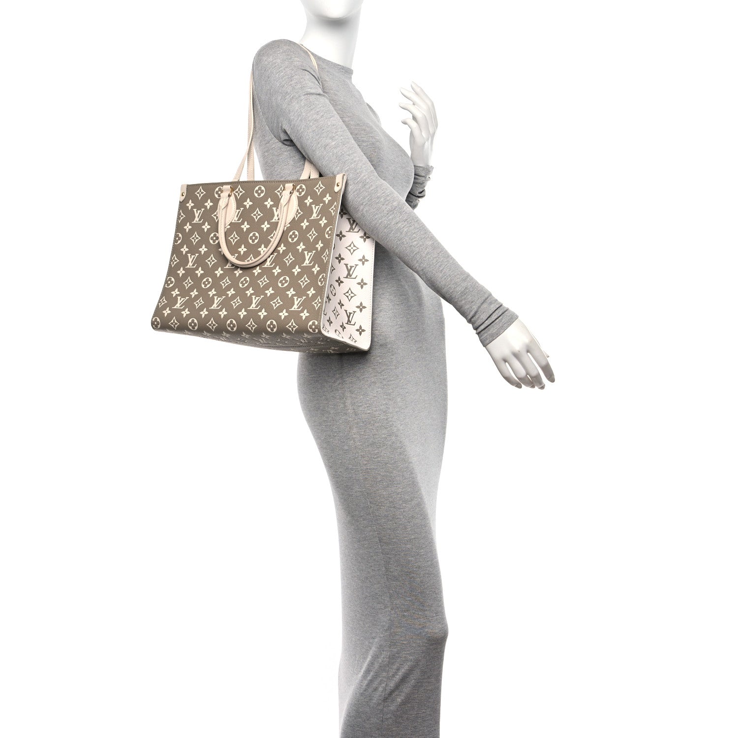 Louis Vuitton Empreinte Monogram Spring In The City Onthego MM Kaki Beige Cream 2 of 9