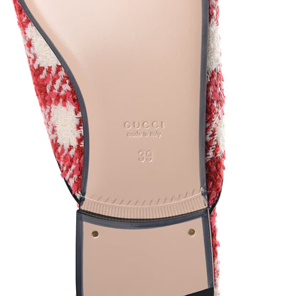 Gucci Tweed Check Womens Princetown Slippers 39 Red 5 of 7