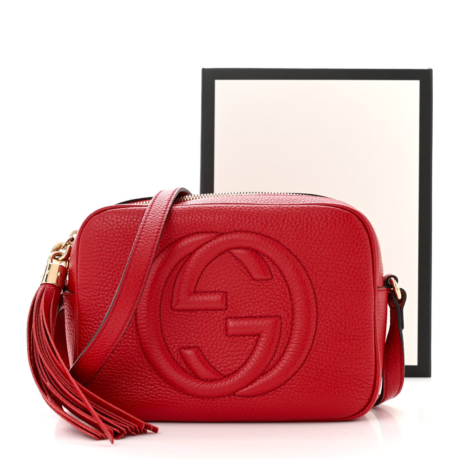 Gucci Pebbled Calfskin Small Soho Disco Bag Vibrant Red 13 of 13