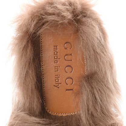 Gucci GG Monogram Fur Mens Princetown Slippers 10 Beige Ruggine Rust 5 of 7