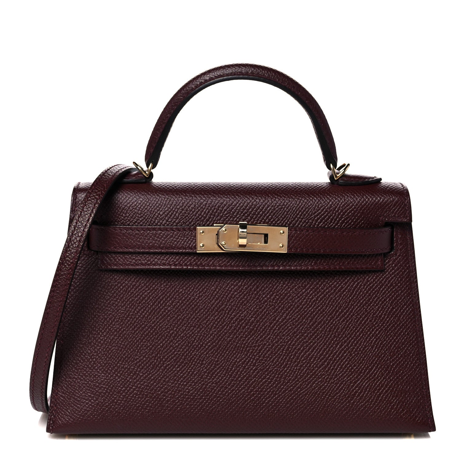 Hermes Epsom Horseshoe Mini Kelly Sellier 20 Bordeaux Vert Bosphore 1 of 13