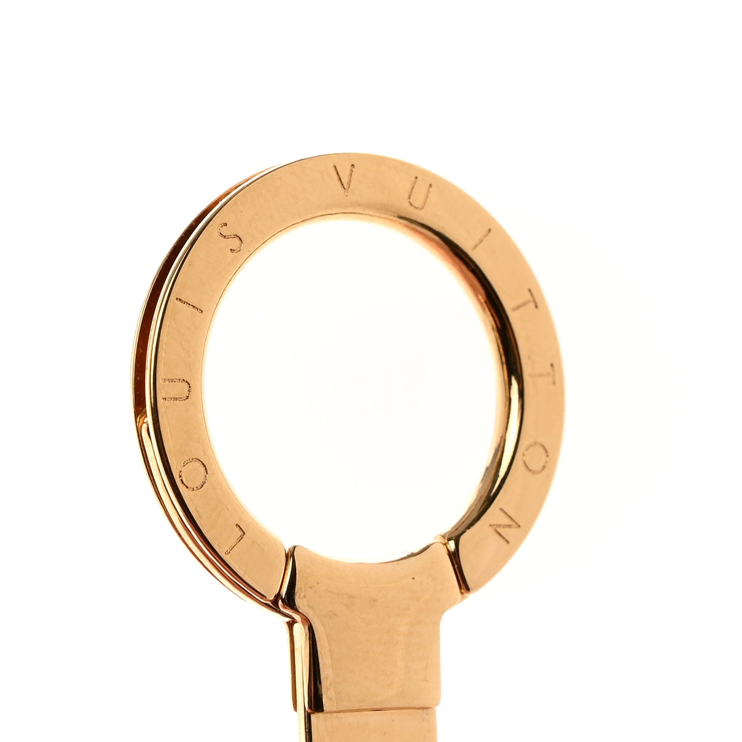 Brass Enamel Fleur De Monogram Bag Charm Chain Gold