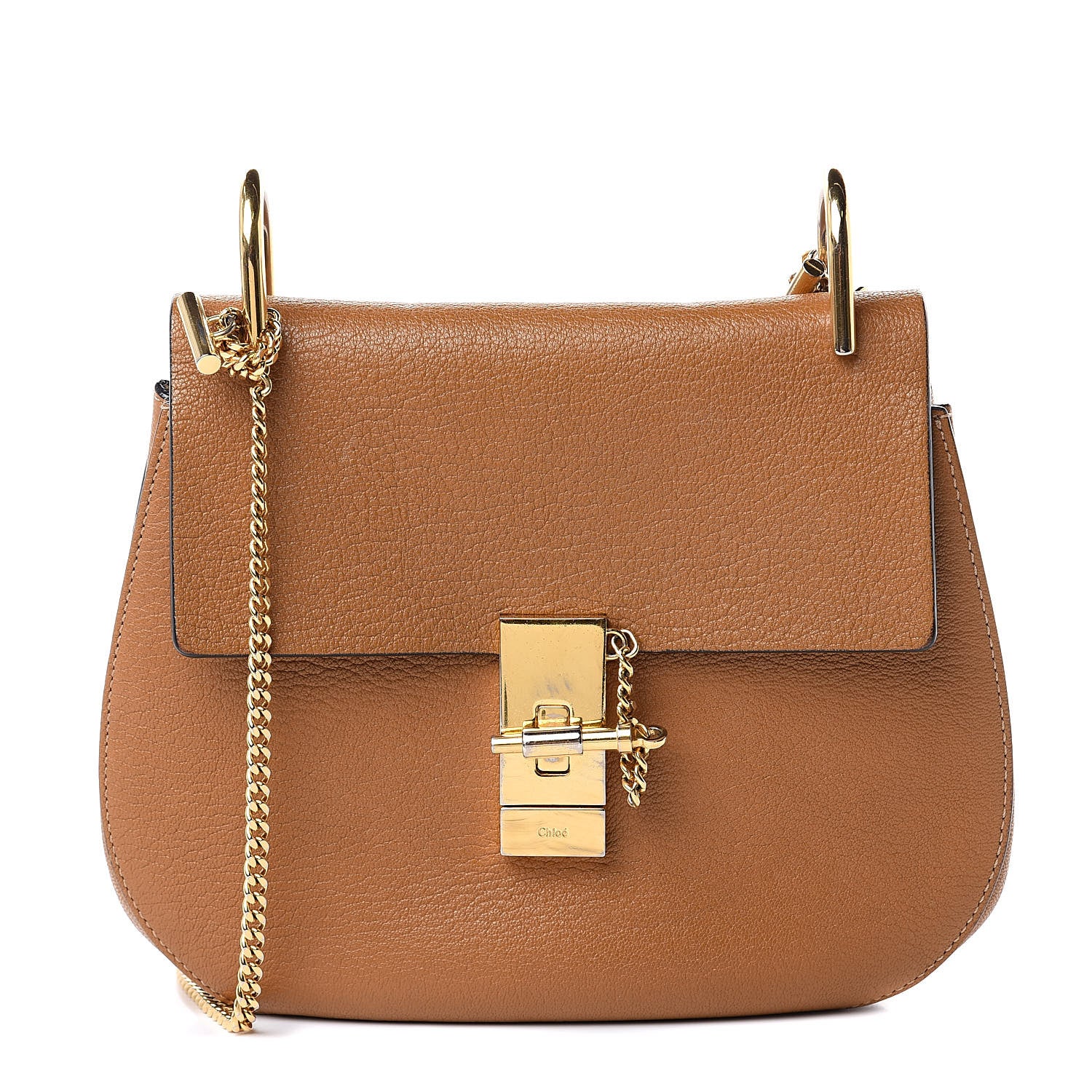 Chloe Grained Lambskin Drew Shoulder Bag Caramel 1 of 13
