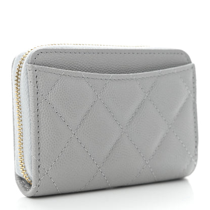 Chanel Caviar Quilted Zip Coin Purse Grey 3 of 8