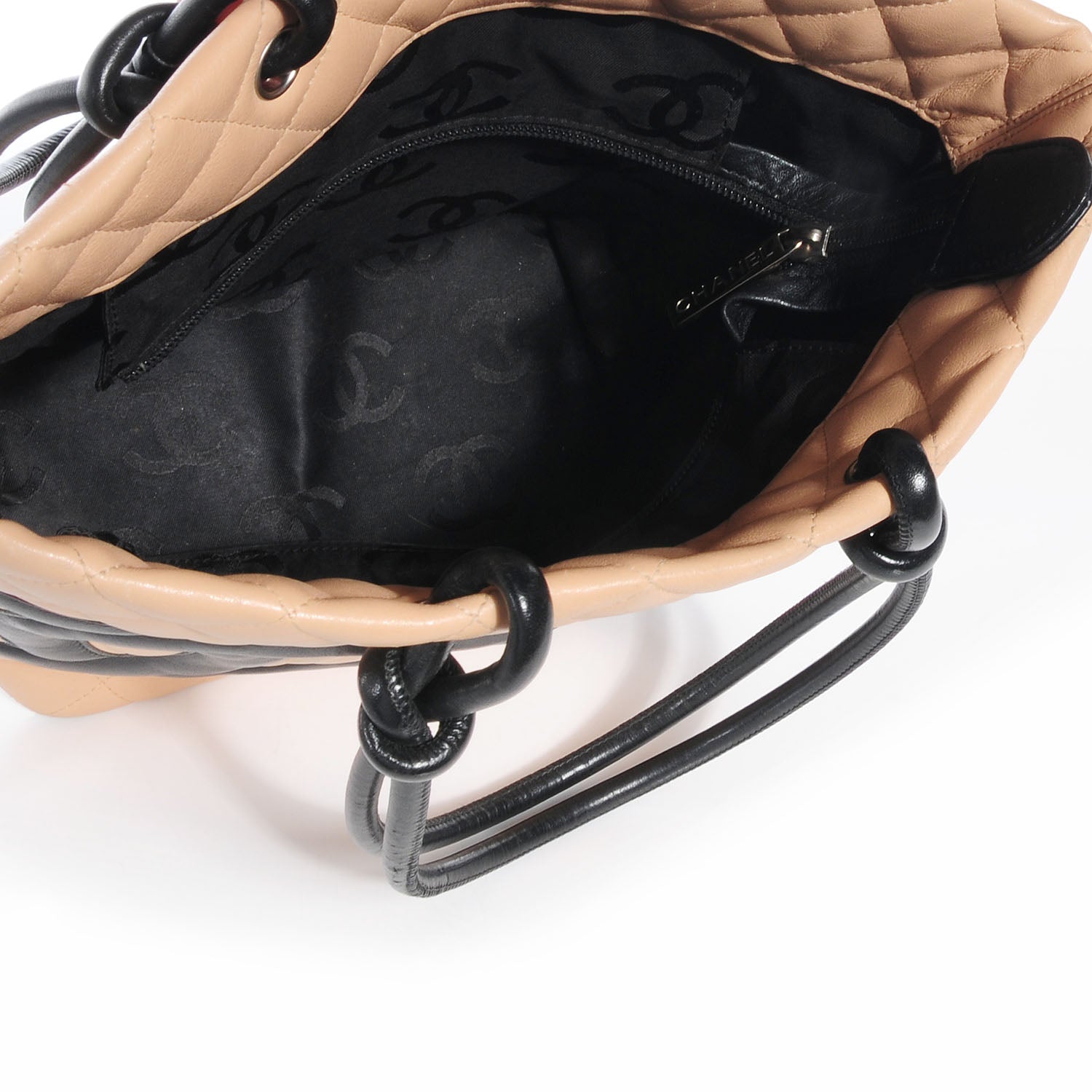Chanel Calfskin Quilted Medium Cambon Tote Beige Black 5 of 7