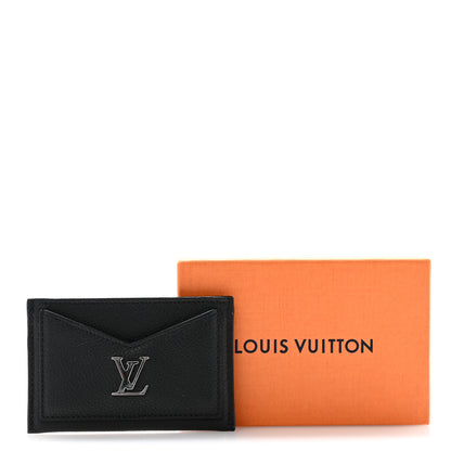 Louis Vuitton Calfskin Lockme Card Holder Black 10 of 10