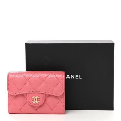 Chanel Metallic Caviar Quilted Flap Card Holder Pink 9 of 9