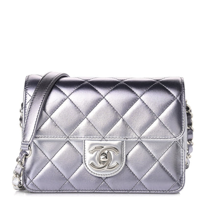 Chanel Metallic Lambskin Like A Wallet Flap Silvery Black 1 of 12