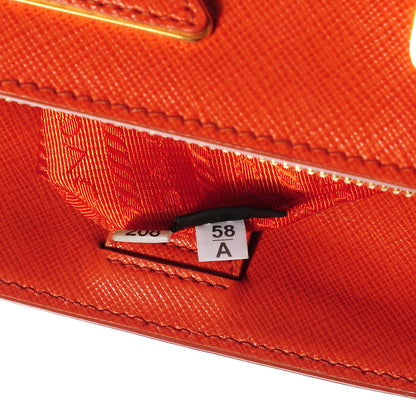Prada Saffiano Lux Medium Tote Papaya 8 of 11