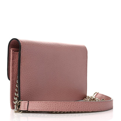 Gucci Dollar Calfskin Interlocking G Chain Wallet Soft Pink 3 of 9