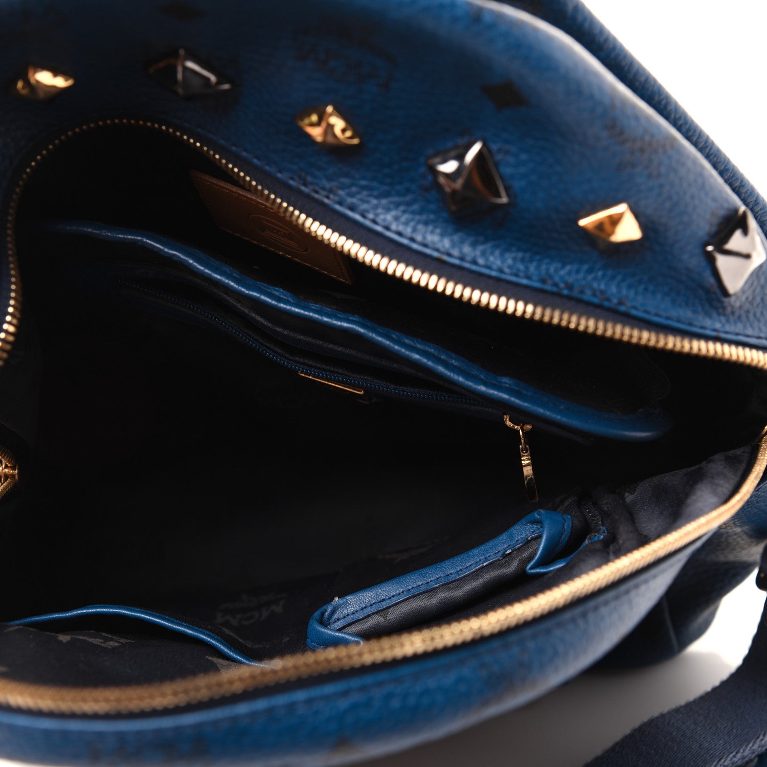 MCM Visetos Studded Small Stark M Backpack Blue 4 of 31