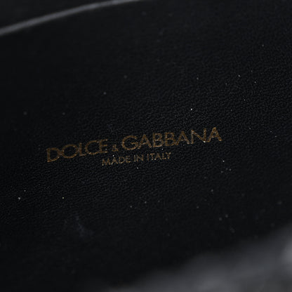 Dolce & Gabbana Raffia Woven Devotion Envelope Shoulder Bag Black 6 of 9