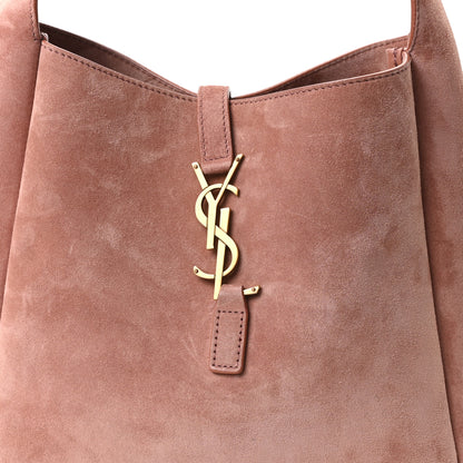 Saint Laurent Suede Calfskin Small Le 5 A 7 Soft Hobo  Barely Pink 8 of 10