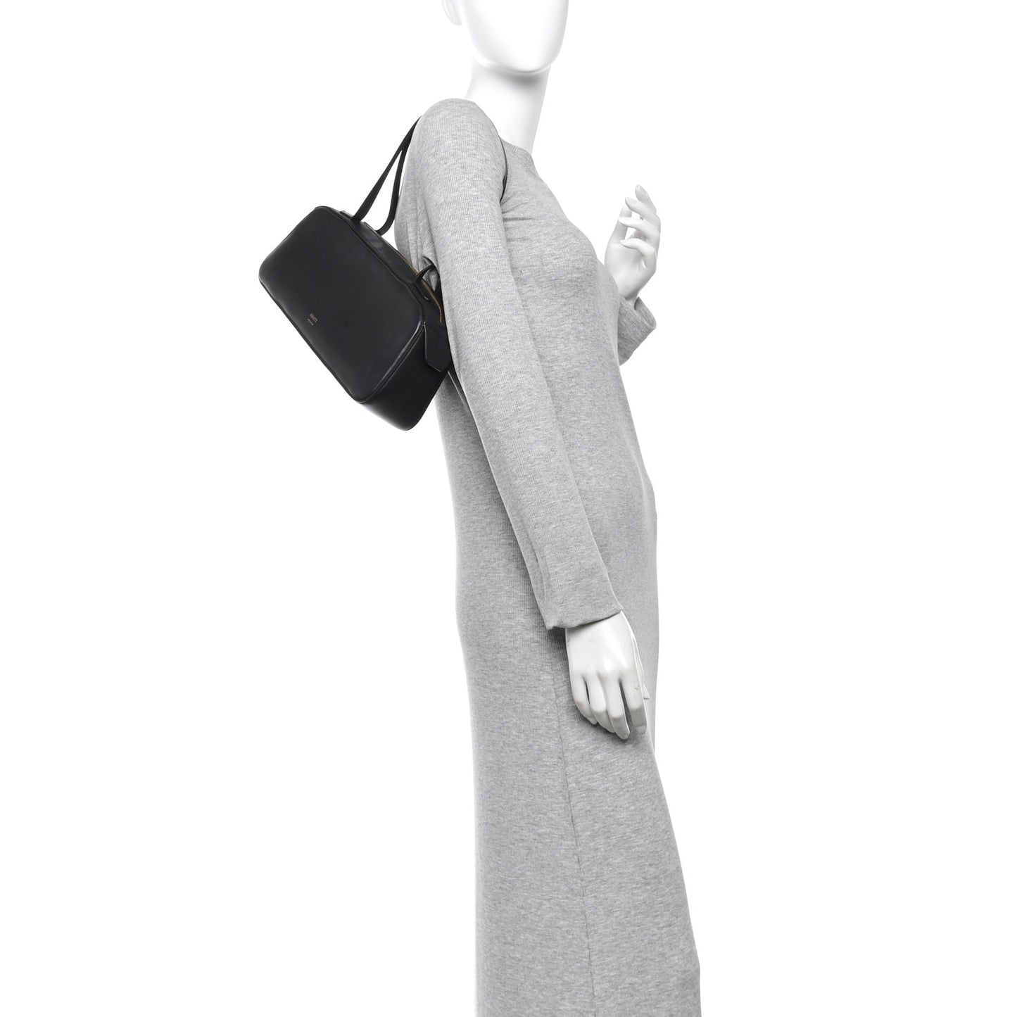 Calfskin Simona Shoulder Bag Black