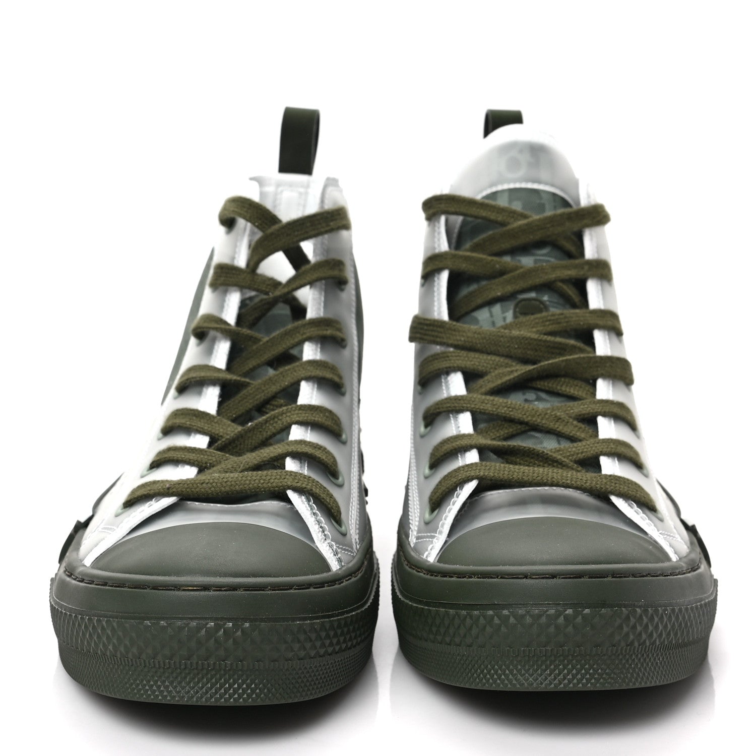 Christian Dior Technical Canvas Oblique Mens B23 High Top Sneakers 42 Olive 2 of 7