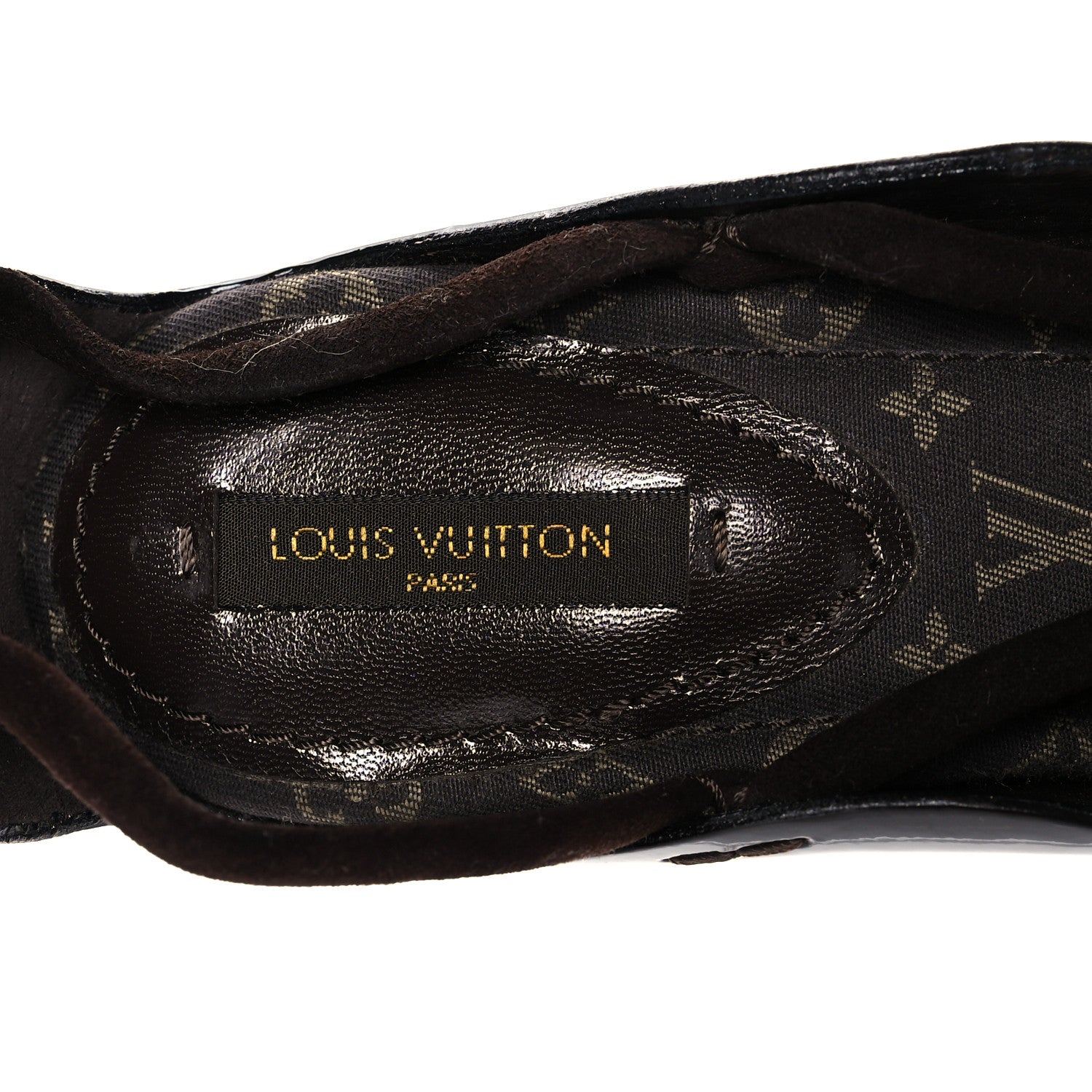 Louis Vuitton Patent Monogram Laced Sandals 39 Brown 7 of 7