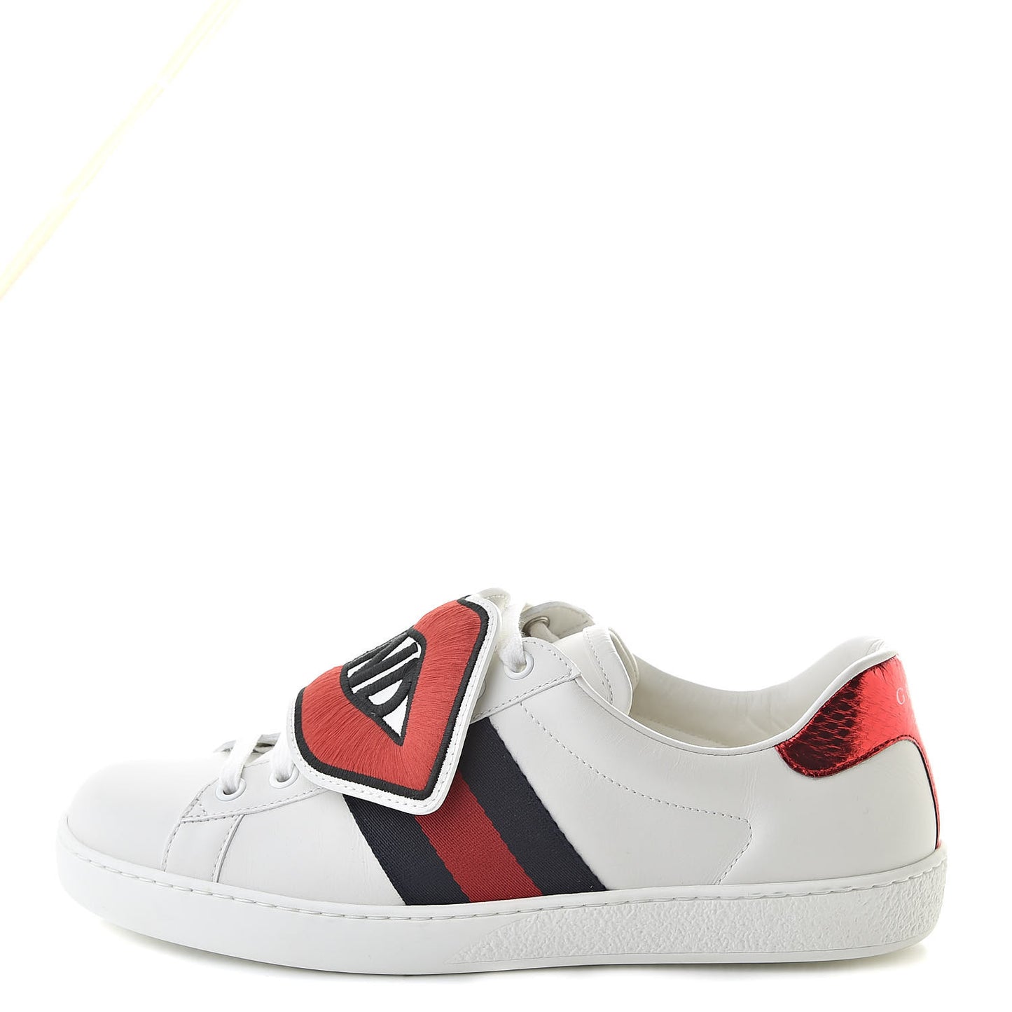 Calfskin Ayers Web Blind for Love Embroidered Mens Ace Sneakers 6.5 White