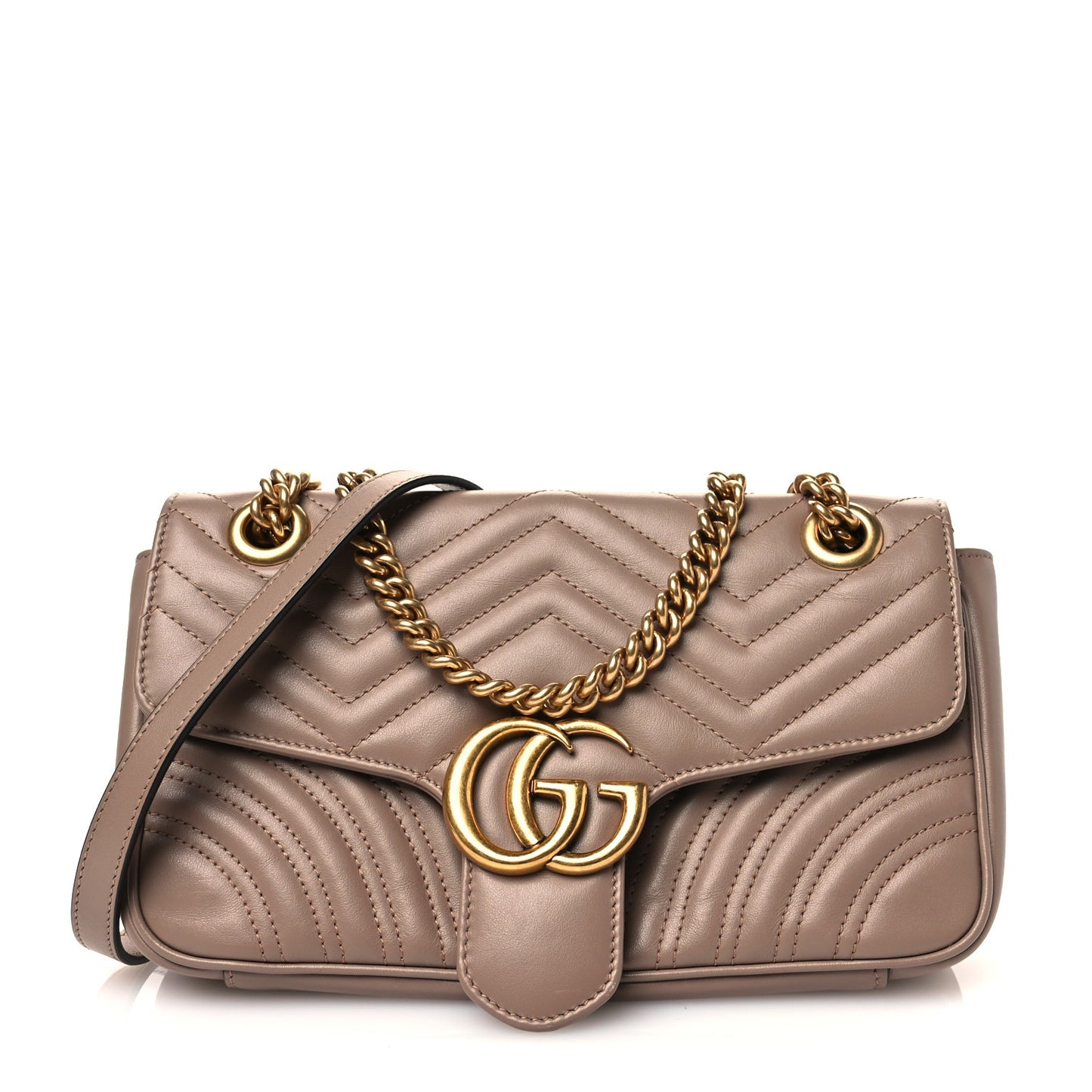 Calfskin Matelasse Small GG Marmont Shoulder Bag Porcelain Rose