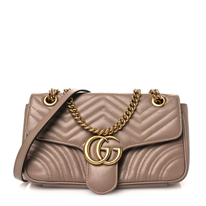 Gucci Calfskin Matelasse Small GG Marmont Shoulder Bag Porcelain Rose 1 of 11