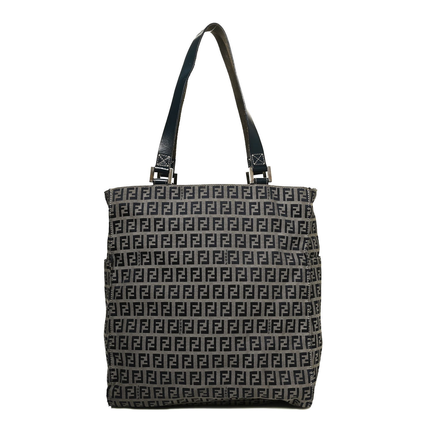 Fendi Zucchino Shopping Tote Navy 1 of 9