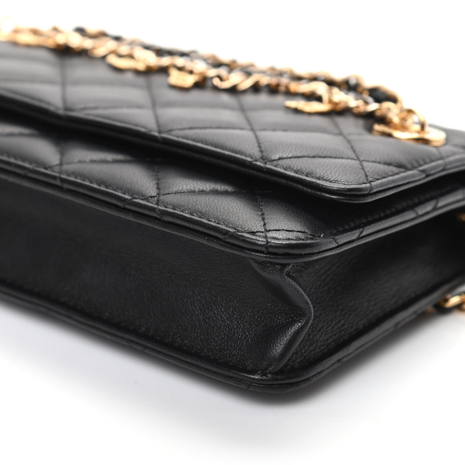 Chanel Lambskin Quilted Egyptian Amulet Wallet On Chain WOC Black 9 of 9