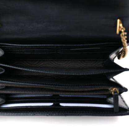 Gucci Calfskin Matelasse GG Marmont Chain Wallet Black 5 of 10