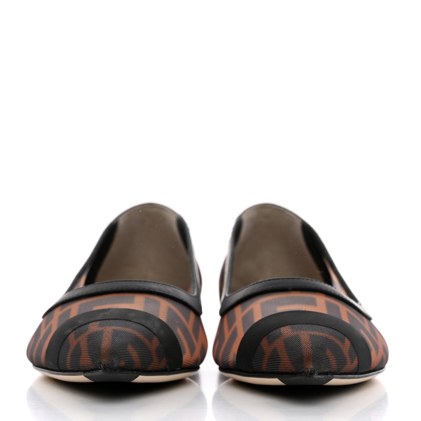 Mesh FF Skimmer Ballerina Flats 37 Tobacco Moro Black