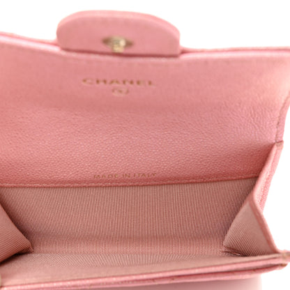 Chanel Iridescent Caviar Quilted Flap Card Holder Rose Pink 5 of 9
