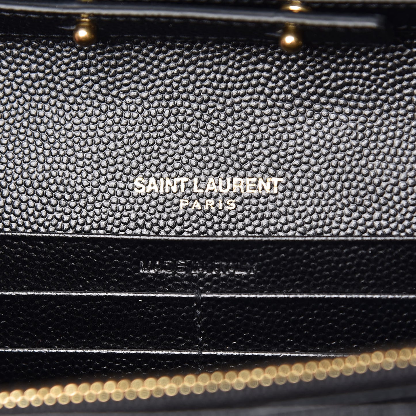 Grain De Poudre Matelasse Chevron Monogram Chain Wallet Black