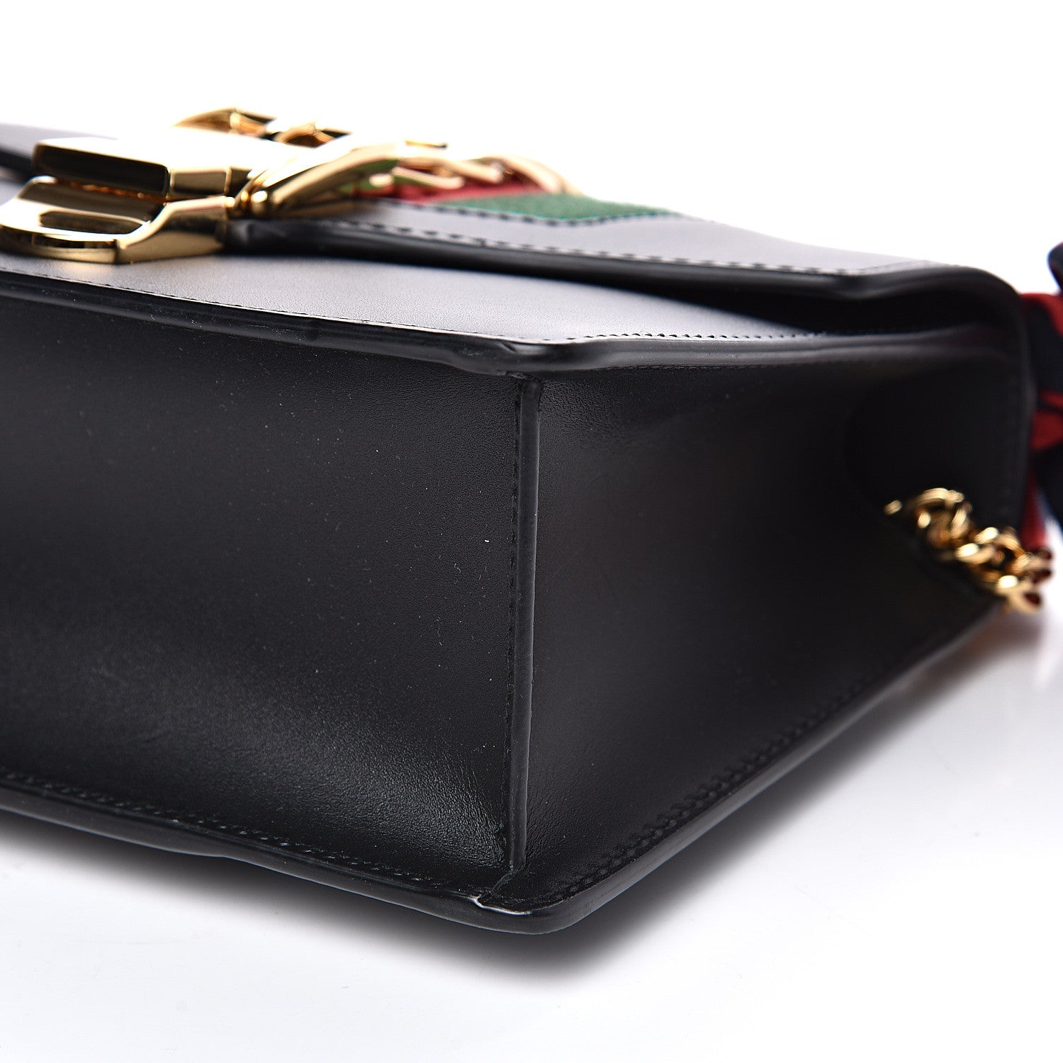 Gucci Calfskin Mini Sylvie Chain Shoulder Bag Black 8 of 11