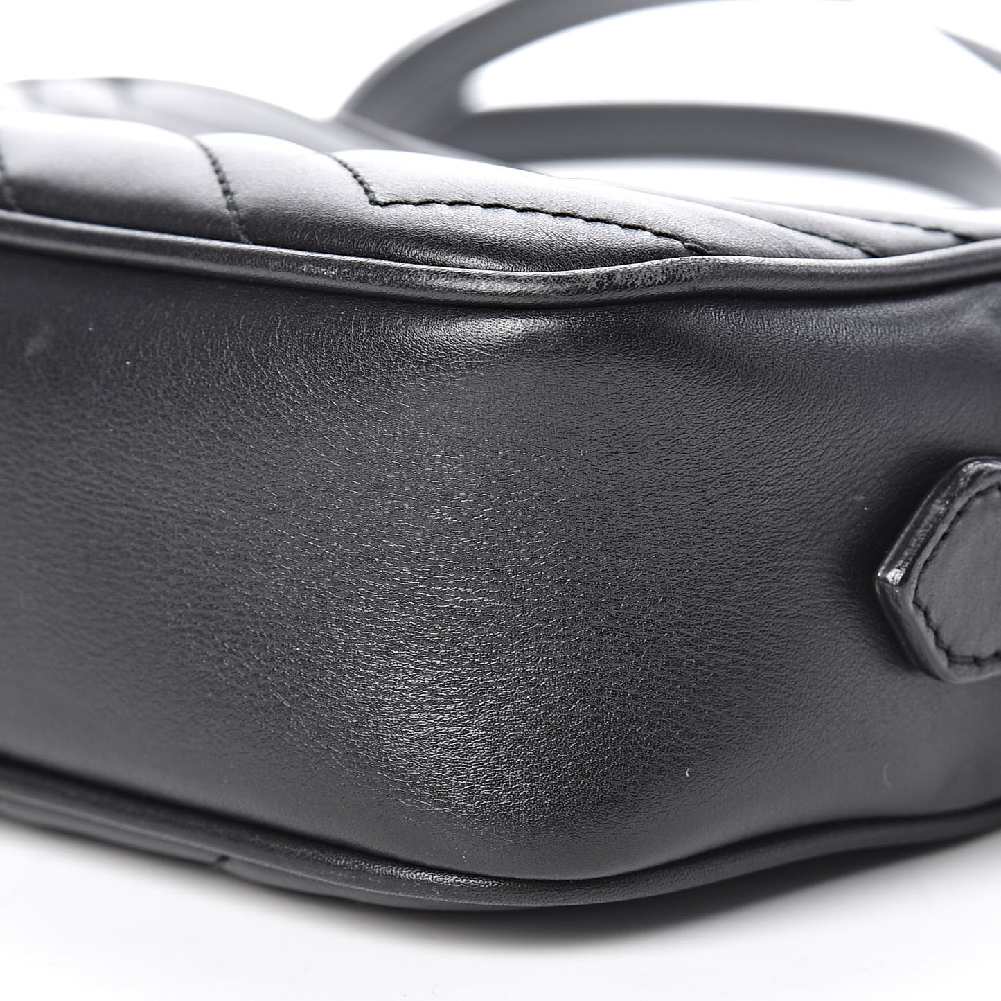 Calfskin Matelasse Mini GG Marmont Chain Shoulder Bag Black