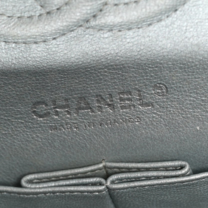 Chanel Metallic Lambskin Quilted Medium Double Flap Silver 6 of 12