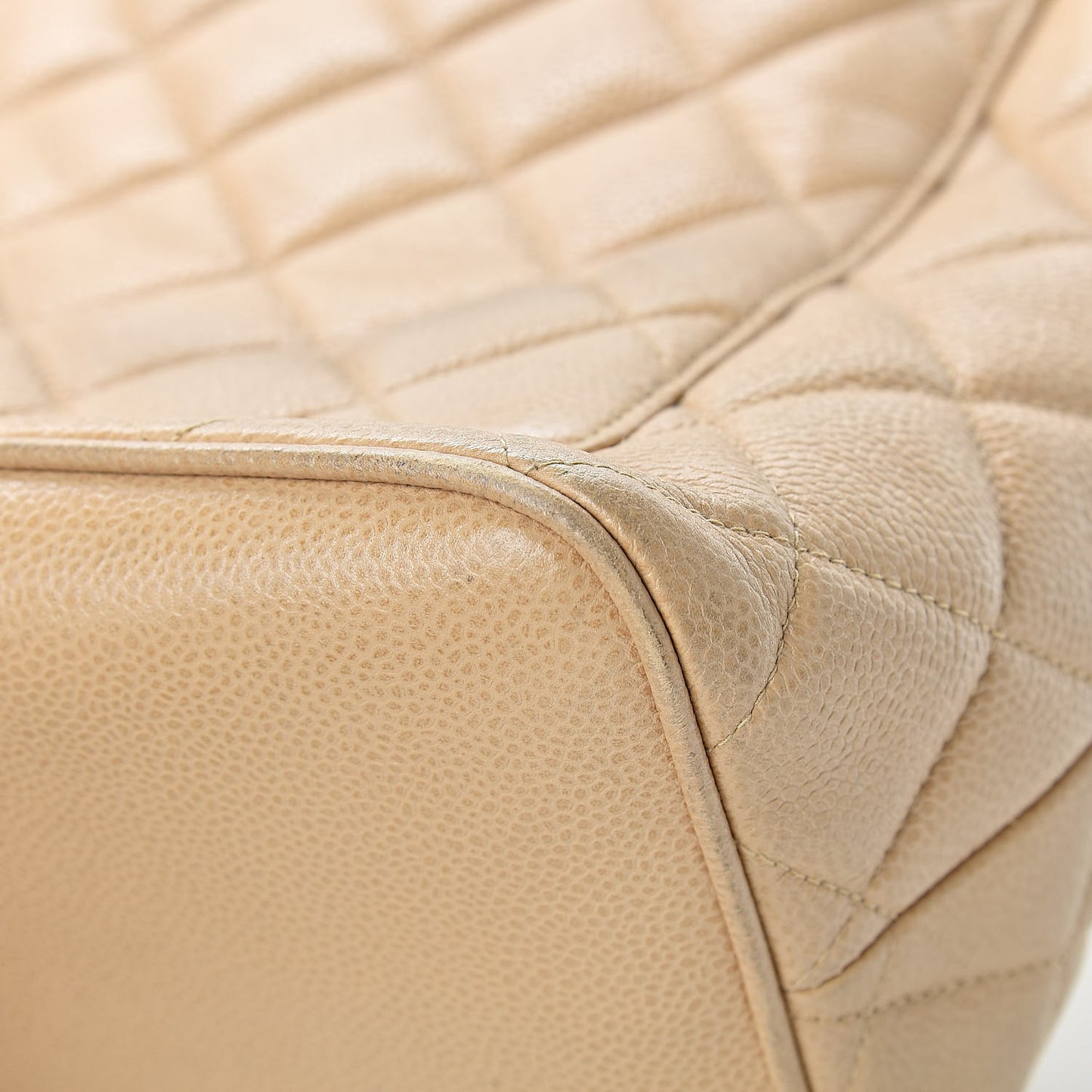 Caviar Quilted Medallion Tote Beige