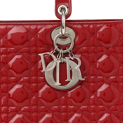 Christian Dior Patent Cannage Large Lady Dior Red 7 of 9