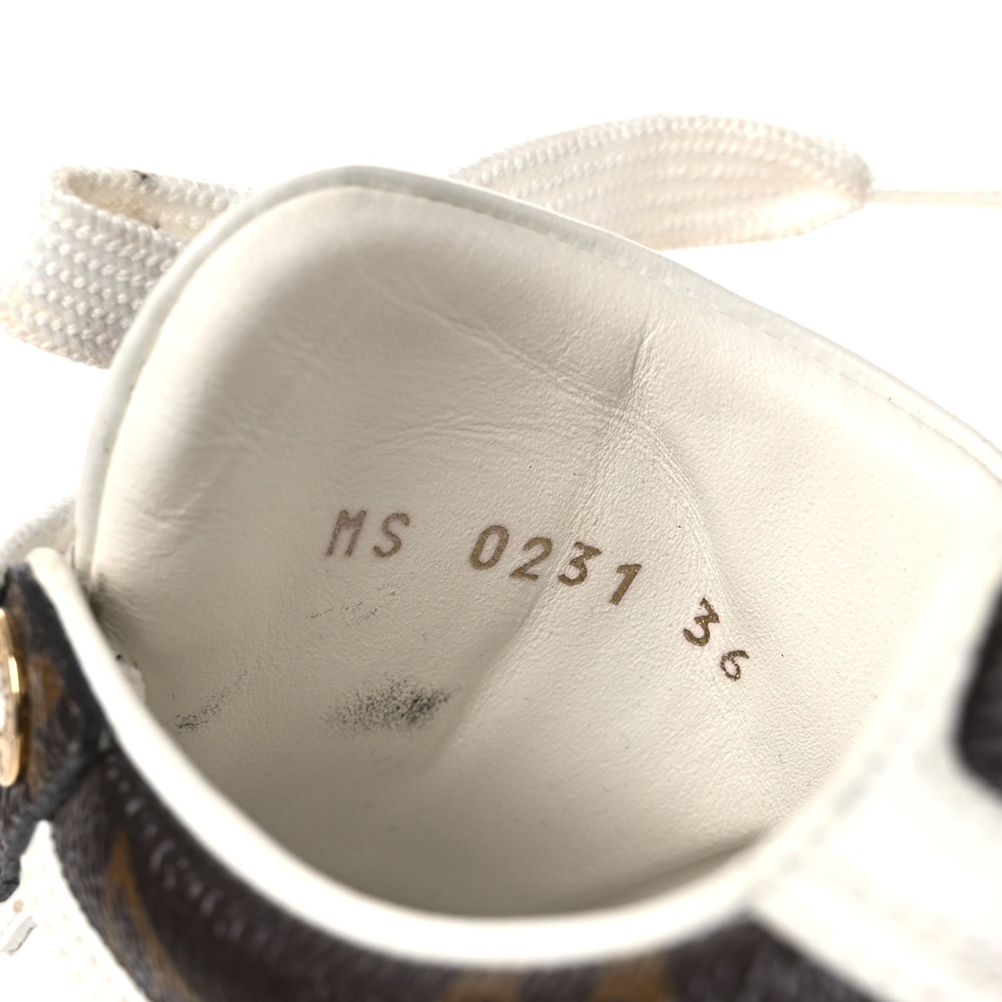 Calfskin Embossed Monogram Time Out Sneakers 36 White