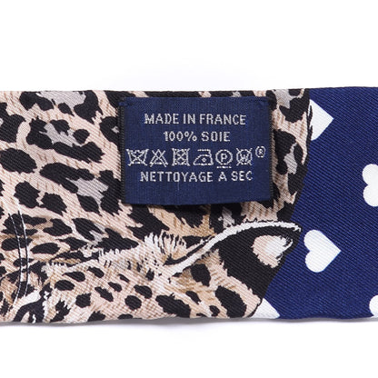 Hermes Silk Jungle Love Twilly Marine Rouge Brun 3 of 4