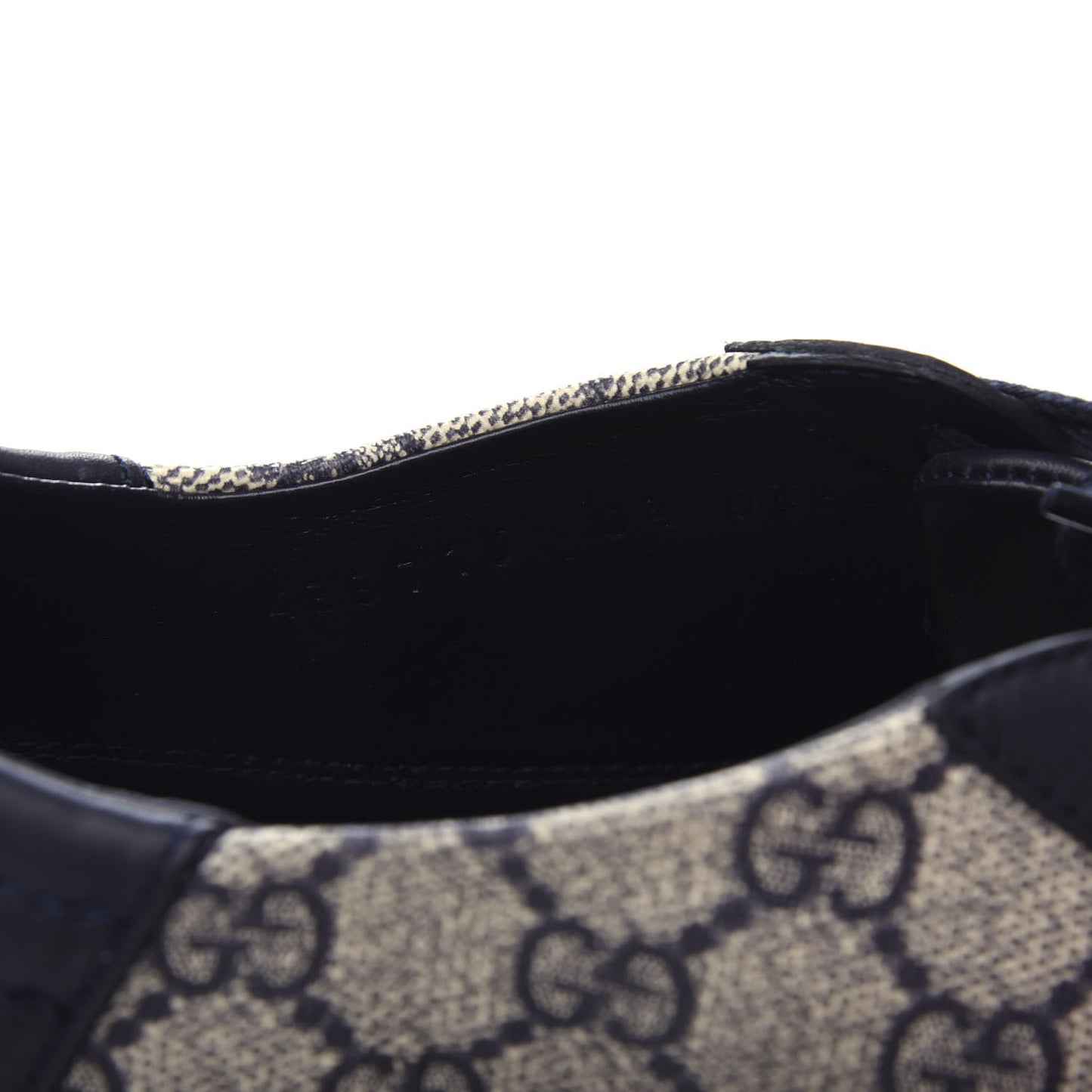 GG Supreme Monogram Calfskin Mens Low Top Sneakers 8.5 Blue Beige
