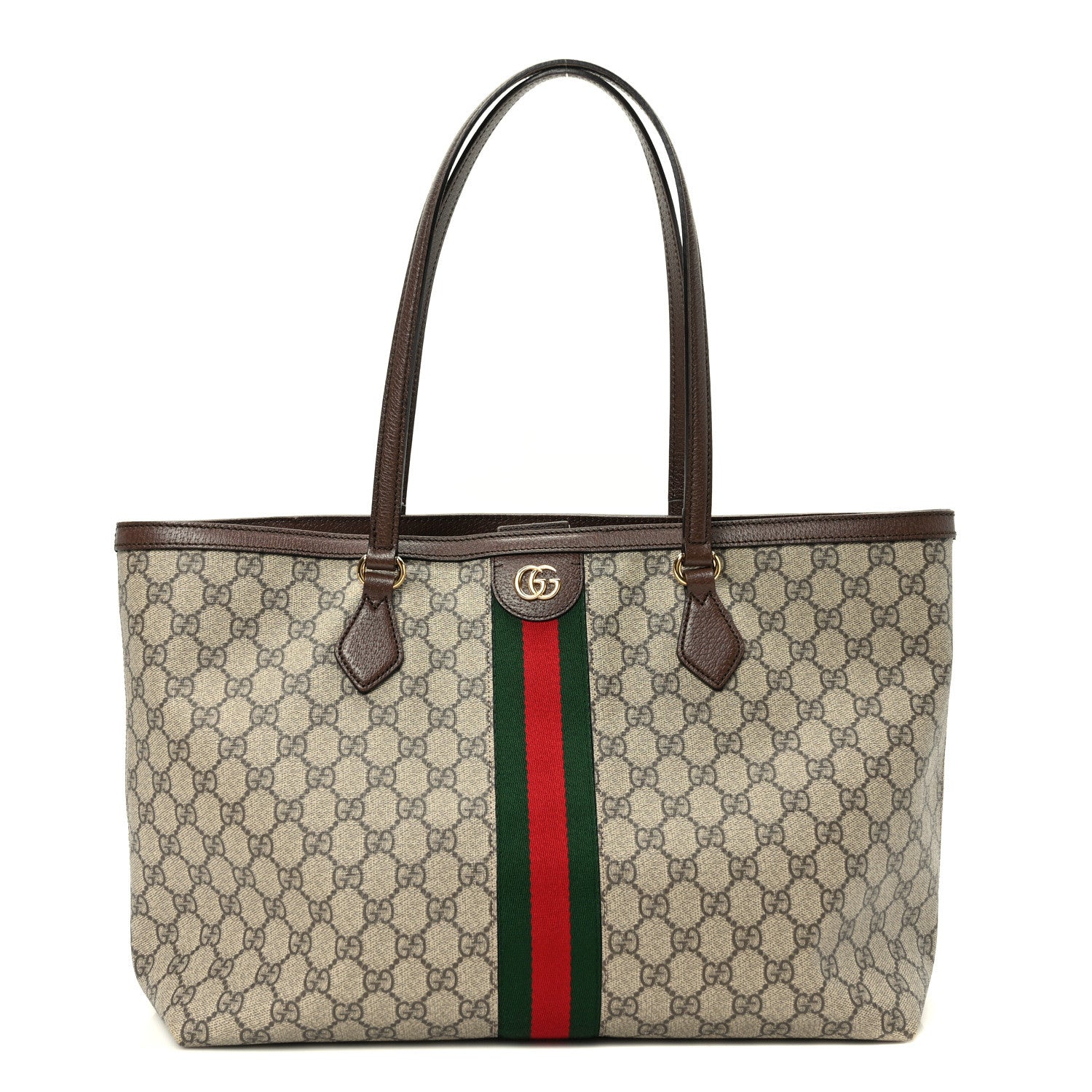 Gucci GG Supreme Monogram Medium Ophidia Shopping Tote Brown 1 of 10