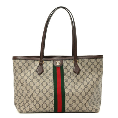 Gucci GG Supreme Monogram Medium Ophidia Shopping Tote Brown 1 of 10
