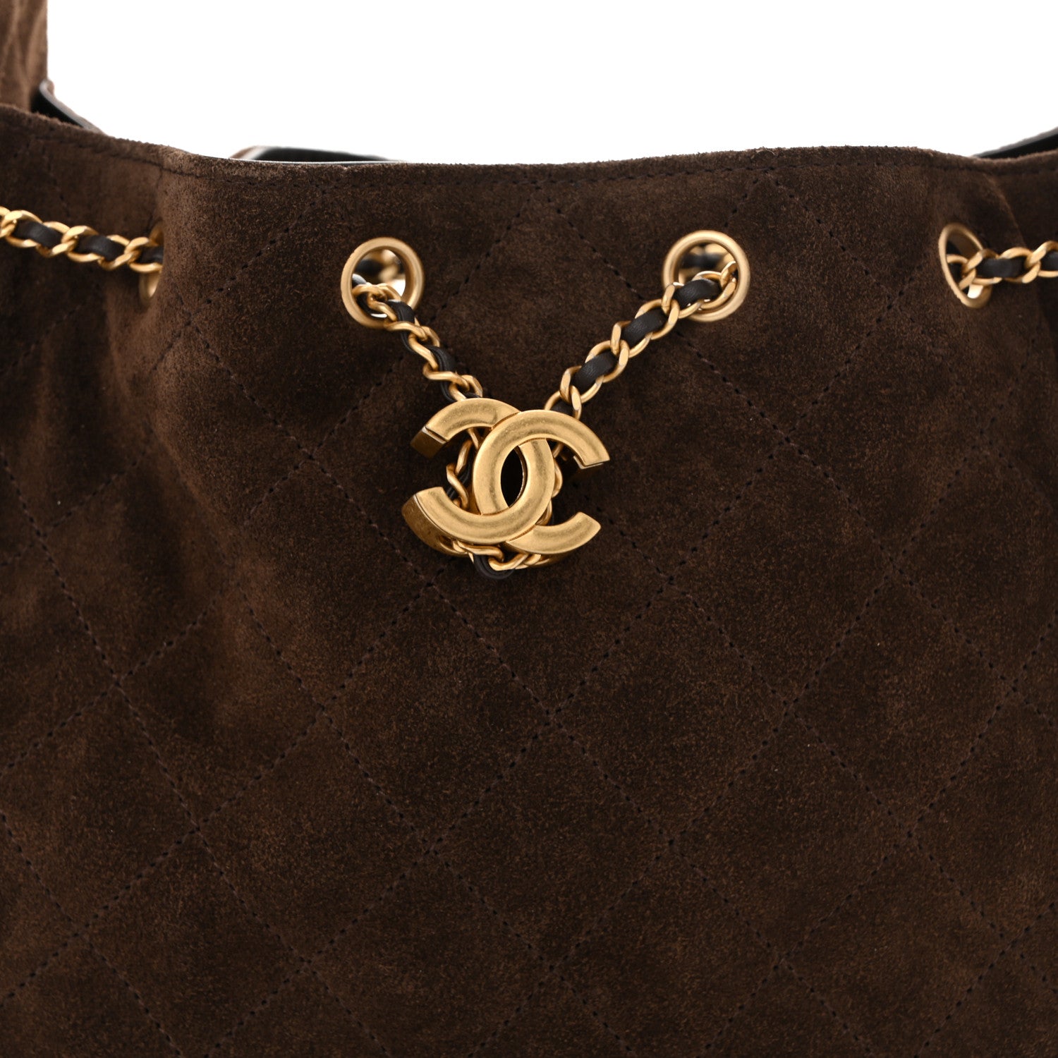 Chanel Suede Quilted Small Chanel 25 Handbag Dark Brown 8 of 11