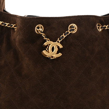 Chanel Suede Quilted Small Chanel 25 Handbag Dark Brown 8 of 11