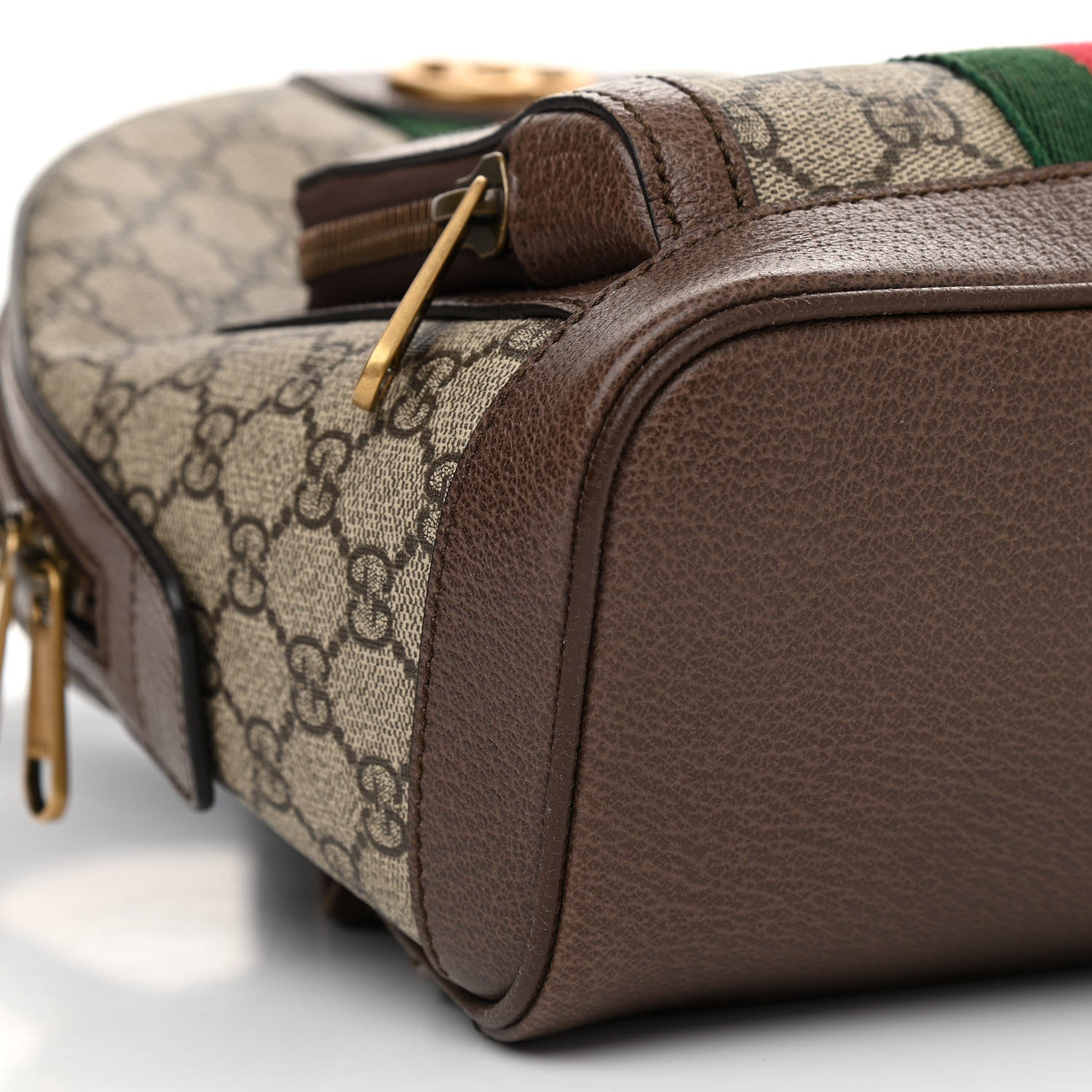 Gucci GG Supreme Monogram Calfskin Web Small Ophidia Day Backpack Beige Ebony New Acero 10 of 11