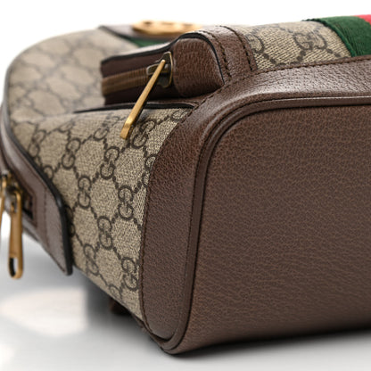 Gucci GG Supreme Monogram Calfskin Web Small Ophidia Day Backpack Beige Ebony New Acero 10 of 11