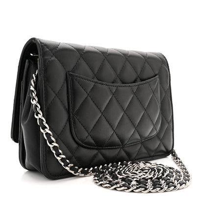 Chanel Lambskin Quilted Wallet On Chain WOC Black 3 of 11