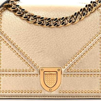 Christian Dior Metallic Grained Calfskin Small Diorama Flap Bag Gold 9 of 11
