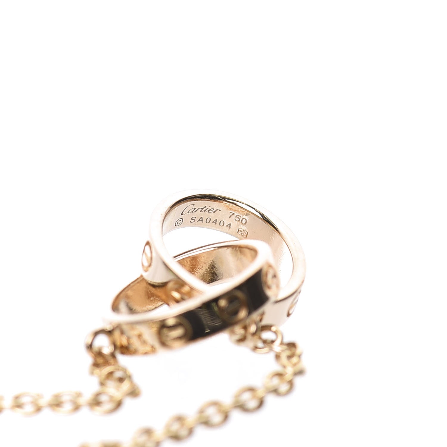 Cartier 18K Yellow Gold Interlocking LOVE Necklace 5 of 6