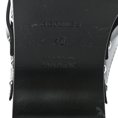 Hermes Calfskin Carlotta Mules 40 Black 8 of 10